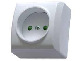 BIS Gniazdo pojedyncze z przesłonami torów prądowych biały GN-1BP/00 OSPEL