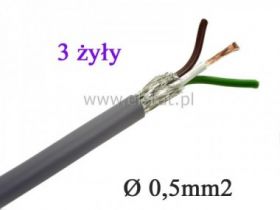 Kabel LIYCY 3x0,5mm2 w ekranie , linka CU