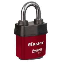 Kłódka średnica szekli: 8mm Master Lock z kluczem W budynkach, na zewnątrz ze stali nierdzewnej Czerwony 6121RED