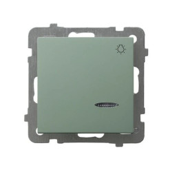 AS Łącznik zwierny światło z podświetleniem niebieskim zielony mat ŁP-5GS/m/84