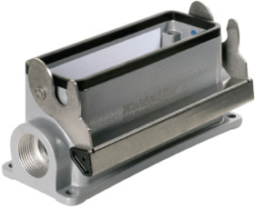 Surface mount housing, size B24, die-cast aluminum, 2 x M25, angled, longitudinal bow locking, IP65, 1787880000