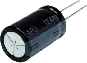 Electrolytic capacitor, 100 µF, 350 V (DC), ±20 %, radial, pitch 7.5 mm, Ø 18 mm, KSH107M350S1U5N36K