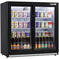 Baridi DH273 Back Bar Drinks Fridge/Cooler with Double Sliding Doors, 190L