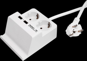 P 3125 Multiple socket, 2-way, type F, 2x USB, white