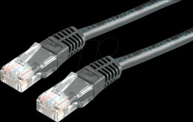 21991535 Patch cable, Cat. 6, UTP, black, 1 m