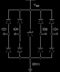 Quad 1.6-pF, 5.5-V, ±8-kV ESD protection diode with VCC pin for High Speed Interfaces