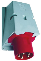 Złącze przemysłowe - zasilające 63A Wtyczka 415 V 3P + N + E Męski Amphenol Industrial Czerwony Montaż na panelu IP44