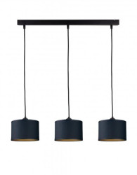 Lampa wisząca nowoczesna abażur 3xE27 FLOW BLACK