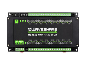 Waveshare Modbus RTU 16-Ch Relay Module, RS485 Interface, With Multiple Isolation Protection Circuits