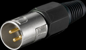 11749 XLR plug, 3-pin, gold-plated contacts