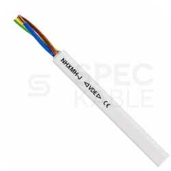 Kabel instalacyjny NHXMH-J 5x4mm2 biały 300/500V bezhalogenowy LSOH Dca drut XBK