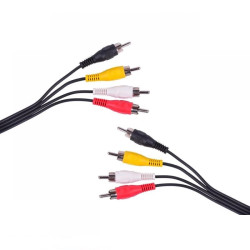 KABEL PRZEWÓD POŁĄCZENIOWY A/V 4x RCA - 4x RCA / Chinch / 2,4m