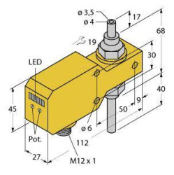 Turck 6870655 Czujnik liniowy FCI-TCD04A4P-LIX-H1141, 21.6 - 26.4 V/DC, 1 szt.