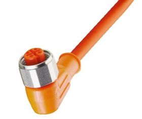 PRKWT 5-56/5 M og, PVC 5x0,34mm2, pomarańczowy, z gniazdem kątowym M12x1, nakrętka SW14 ze stali nierdzewnej, LUMBERG 13635, PRK