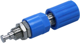 Pole terminal, 4 mm, blue, 33 VAC/70 VDC, 36 A, solder connection/cable lug, nickel-plated, POL 6718 NI / BL