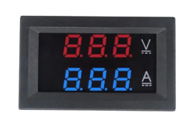 WOLTOMIERZ AMPEROMIERZ 0-100V DC 0-50A CZERWONY-NIEBIESKI (MIER-40058)