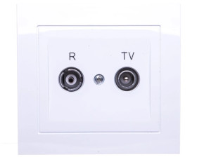 KIER Gniazdo antenowe RTV przelotowe 14dB białe GPA-14WP/00