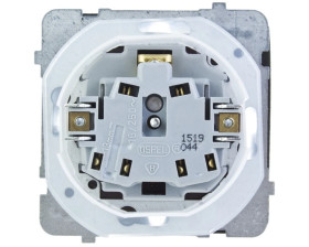 KARO Gniazdo bryzgoszczelne z/u IP44 z przesłonami klapka przezroczysta czekoladowy metalik GPH-1SZP/m/40/d