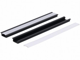 Profil led PCV Fuga Slim 16x7 2m czarny ML