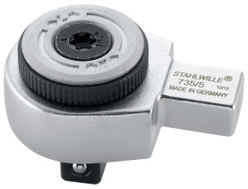 Wkładka do kluczy dynamometrycznych, seria: 735, Uchwyt zapadkowy dwustronny, typ: Narzędzie do wkładek z grzechotką,