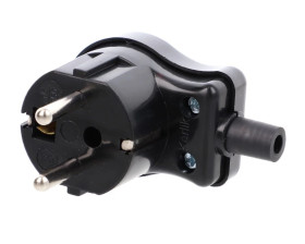 WTYCZKI Wtyczka kątowa UNI-SCHUKO, skręcana czarny WK-1usc