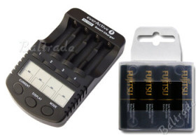 ładowarka everActive NC-1000 + 4 x R6/AA Fujitsu BLACK 2550mAh