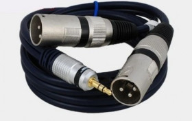 Kabel przyłącze dedykowane do mikserów 2x wtyk XLR/wtyk Jack 3.5 stereo MK32/B /1,5m/