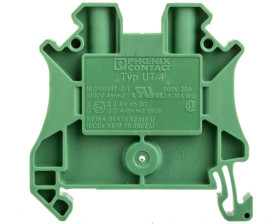 Złączka szynowa 2-przewodowa 4mm2 zielona Ex UT 4 GN 3045156 /50szt./