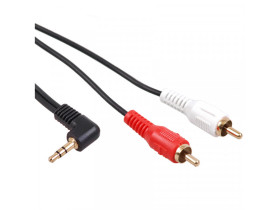 Przewód kątowy mini jack 3,5mm Maclean, 2RCA, 3m, czarny, MCTV-825