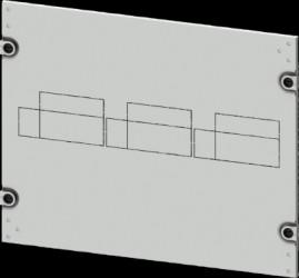 Aperture, rectangular, sheet steel, (W x H x D) 600 x 400 x 10 mm, light gray, 8PQ2040-6BA26