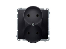 SIMON BASIC Gniazdo podwójne bez uziemienia (moduł) grafit matowy BMG2M.01/28 KONTAKT SIMON