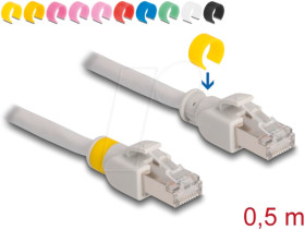 80117 Network cable RJ45 Cat.6A S/FTP with colored clips 0.5 m