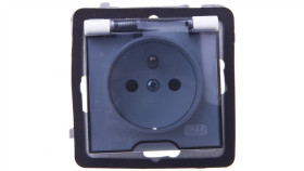 As Gniazdo Bryzgoszczelne Z/U Ip44 Z Przesłonami Klapka Przezroczysta Białe...