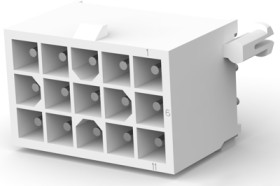 Pin header, 15 pole, pitch 4.14 mm, straight, white, 1-770190-0