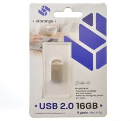 PENDRIVE 16GB STORAGE MINI SREBRNY