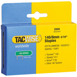 Tacwise 0346 140 Heavy-Duty Staples 8mm (Type T50 G) (Pack 2000)