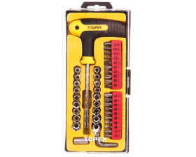 Końcówki wkrętakowe i nasadki z uchwytem 1/4 cala (zestaw 41 szt.) 39D369