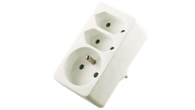 Rozgałęźnik Wtyczkowy 1-Gniazdo Z/U + 2X Euro Biały P0025