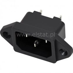 Gniazdo męskie zasil.3PIN lutowane przykręcane