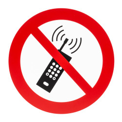 Znak zakazu Tworzywo sztuczne Czarny/czerwony/biały Zakaz używania telefonów komórkowych, Brak Nie Znak