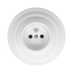 Gniazdo elektryczne ceramiczne okrągłe z ramką, montaż podtynkowy, kolor biały Ceramic Loft