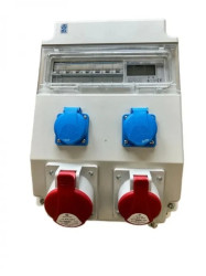 Rozdzielnica elektryczna CEE 32A 16A 2x 230V z bezpiecznikami HAGER / licznik prądu 96H-2