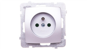 Karo Gniazdo Pojedyncze Z/U Z Przesłonami Srebrny Perłowy Gp-1Szp/M/43