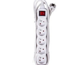 Przedłużacz z wyłącznikiem 5-gniazd z/u 3m /H05VV-F 3G1/ biały P1513