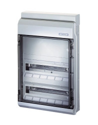 Rozdzielnica natynkowa KV 2x18 modułów IP65 bez zacisków z dodatkową szyną nośną 35mm KV 9350 6100433