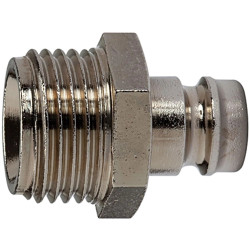 Temperature control plug-in nipple, L 26 mm, 15 bar, brass, nickel-plated, for jacks, 107979