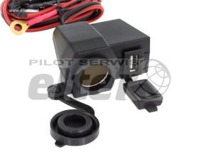 Gniazdo zapalniczki + gniazdo USB 5V 2A