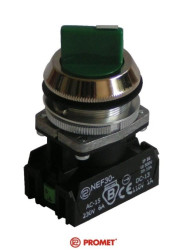Przełącznik 3 położeniowy pokrętny 30mm NEF30-TPc2X zielony W0-NEF30-TPC 2X Z