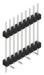 Pin header, 9 pole, pitch 2.54 mm, angled, black, SL15SMD2079ZP