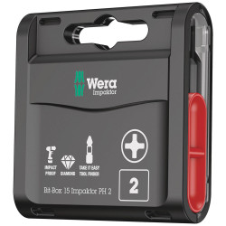 Wera 05057752001 Bit-Box 15 Impaktor PH PH 2 x 25 mm 15 Piece
